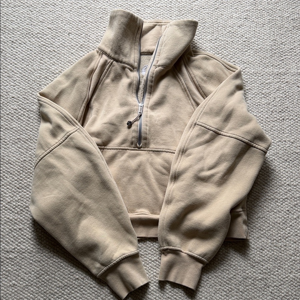 Tan Quarter-Zip Pullover Lululemon scuba